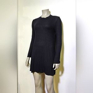 Pink Rose Black Sweater Dress, M